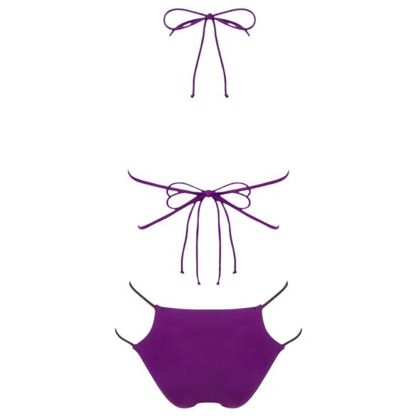 Obsessive Balitta - sjajni bikini s vezicama (ljubičasta) - M
