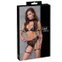 Cottelli Bondage - grudnjak set s mrežastim umetkom (crna) - XL