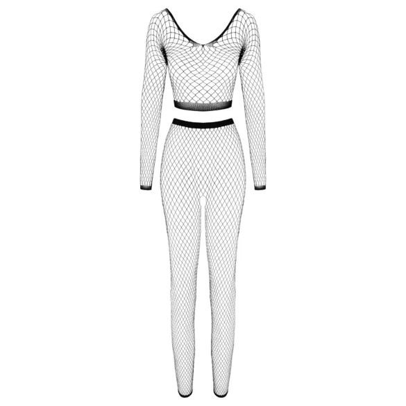 Cottelli - mrežasti komplet s dugim rukavima - crna - S-L