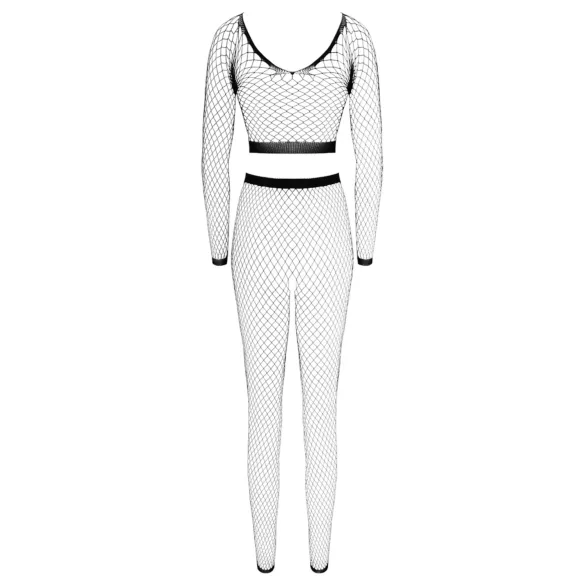 Cottelli - mrežasti komplet s dugim rukavima - crna - S-L