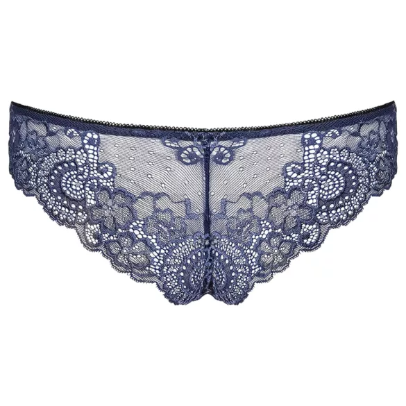 Obsessive - ženske čipkaste gaćice s mašnom - plave - L/XL