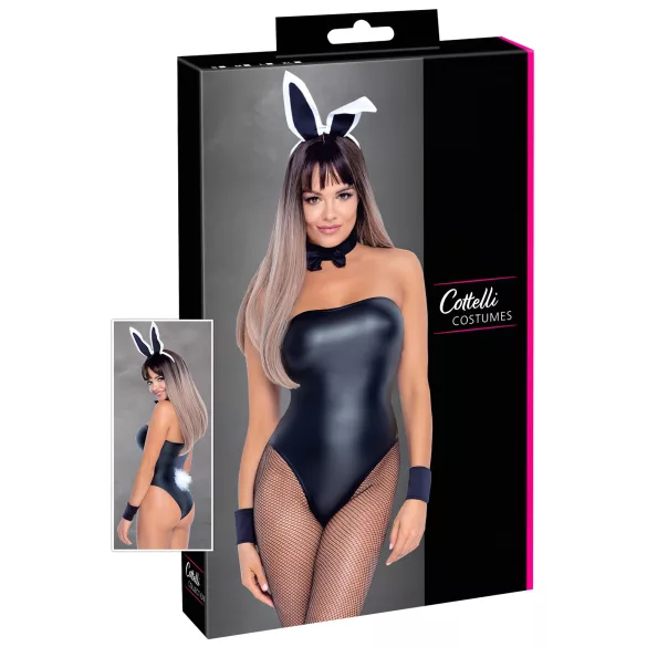 Cottelli Bunny - seksi kostim zeko za žene - sjajni materijal - 5 dijelova