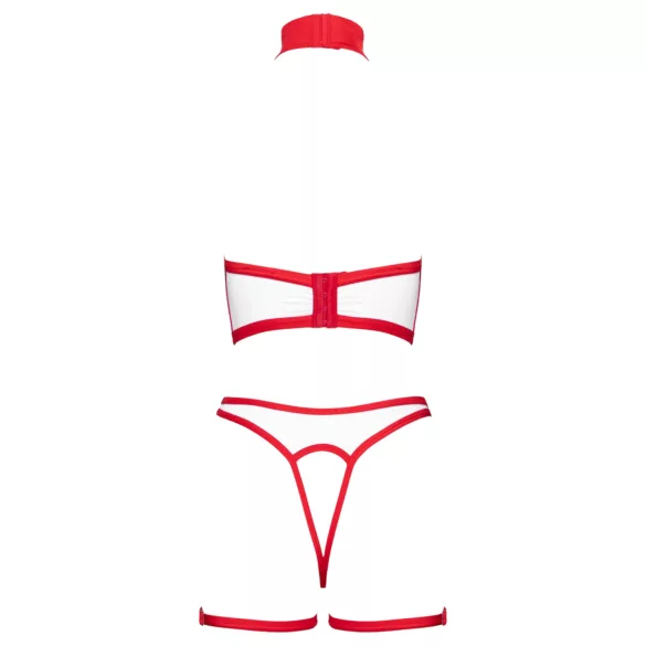 Cottelli - otvoreni kostim medicinske sestre set (bijelo-crveni) - L