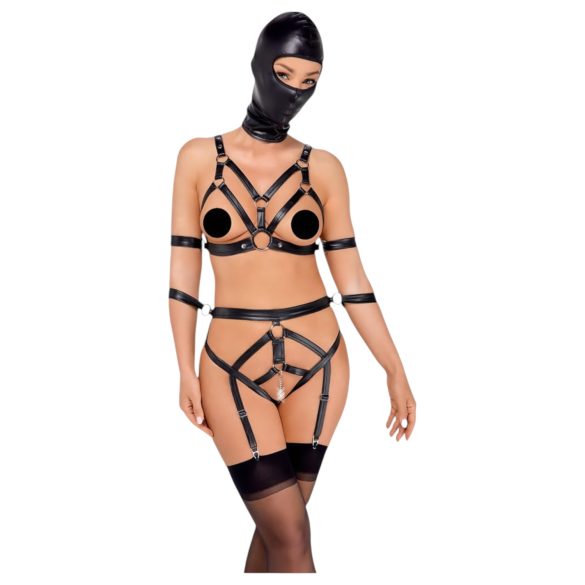 Bad Kitty - ogrlica i maska set (crna) - M