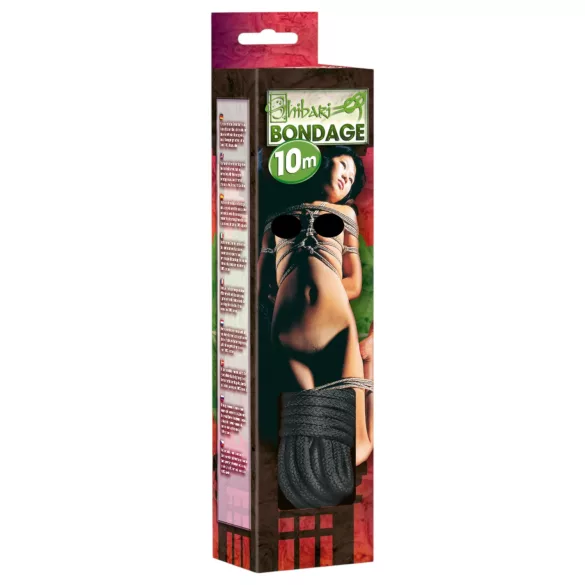Shibari - bondage uže - 10 m - crna