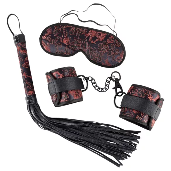 Bad Kitty - set za vezanje - azijski stil - crveno-crna