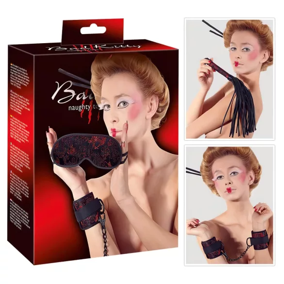 Bad Kitty - set za vezanje - azijski stil - crveno-crna