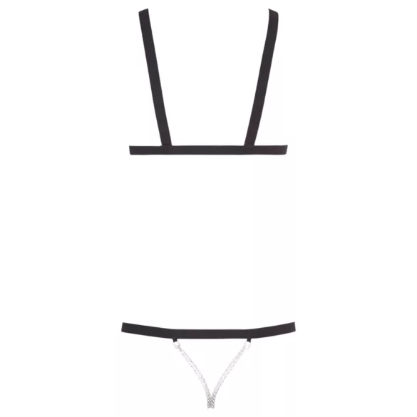 Bad Kitty - bodi s nitnama i remenima - crni - S-L