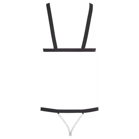 Bad Kitty - bodi s nitnama i remenima - crni - S-L