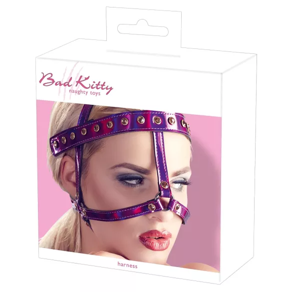 Bad Kitty - sjajna uzda za glavu (roza)