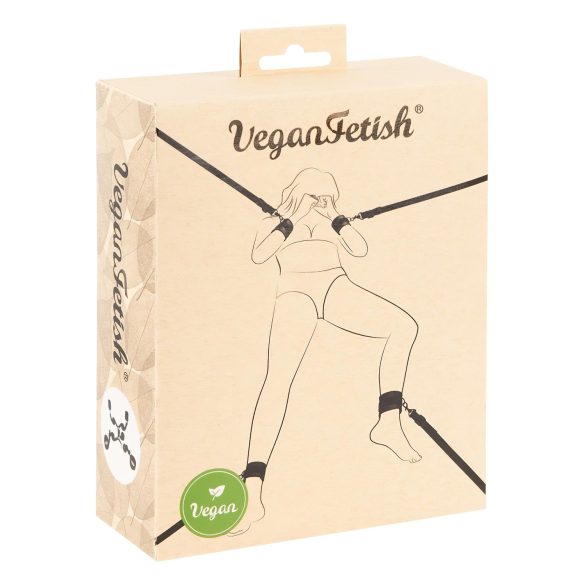 Vegan Fetish - set za vezanje za krevet - crna