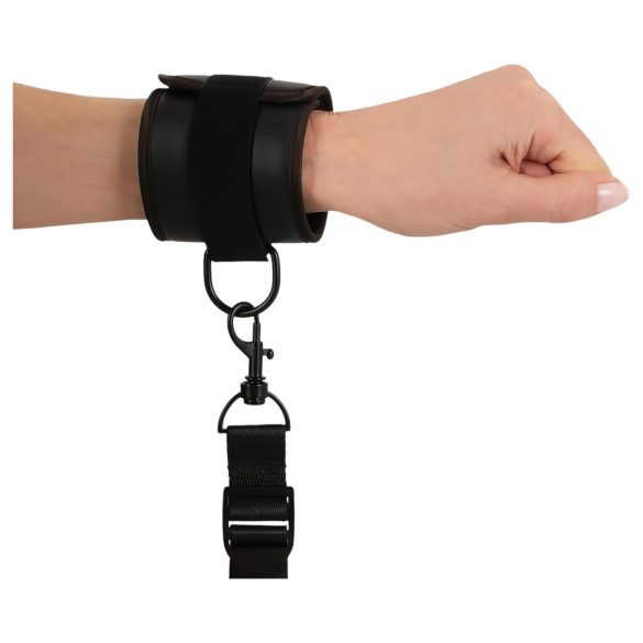 Vegan Fetish - set za vezanje za krevet - crna