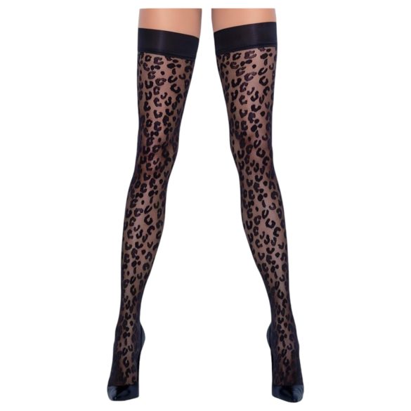 Cottelli - čarape s leopard uzorkom (crne) - 3