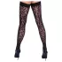 Cottelli Legwear - čarape do bedara s leopard uzorkom - crne - 3