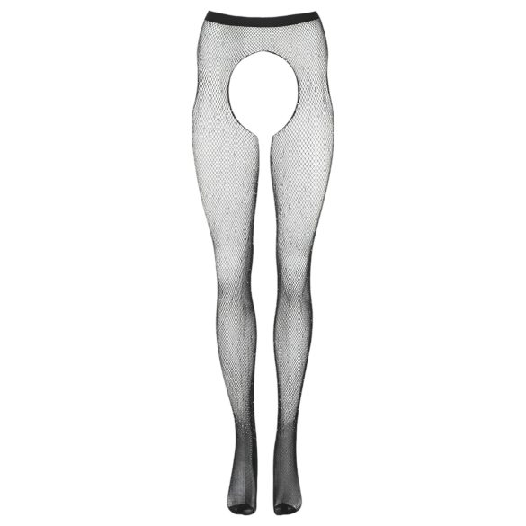Cottelli Legwear - otvorene sjajne čarape - crne - S-L