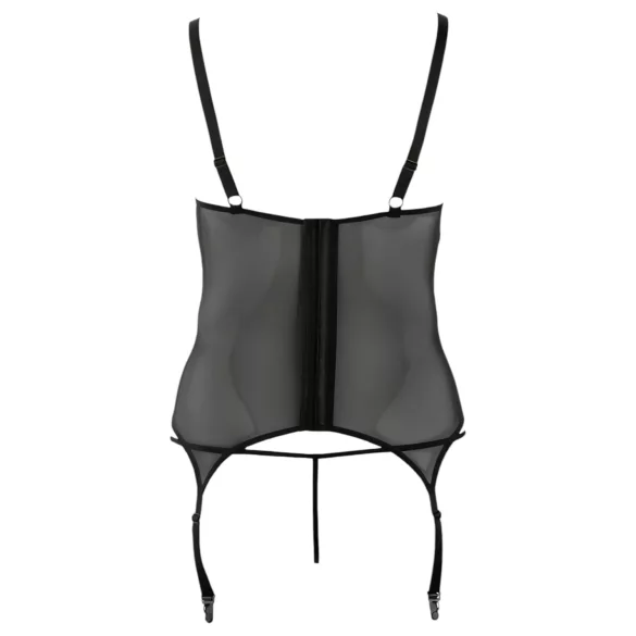 Cottelli - ženska top majica plus size - cvjetni uzorak - crna - XXXXL