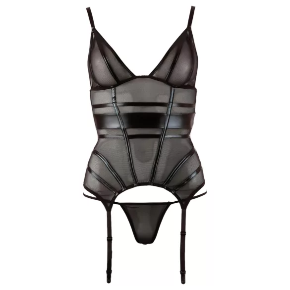 Cottelli - prozirni top s sjajnim prugama - crna - M