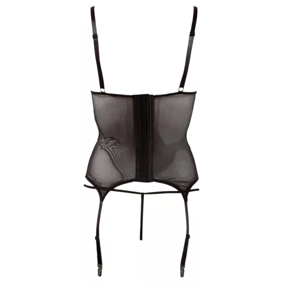 Cottelli - prozirni top s sjajnim prugama - crna - XL