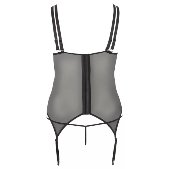 Cottelli Plus Size - prilagodljivi top s halterima (crna)