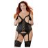 Cottelli Plus Size - crni prilagodljivi top s podvezicom - 3XL