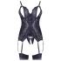Cottelli - čipkasti otvoreni grudnjak i tanga - crna