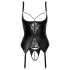 Abierta Fina - grudnjak s podizačem grudi i halterima - crni