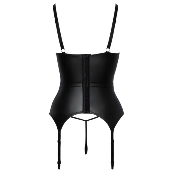 Abierta Fina - podupirući grudnjak s podvezicama (crna) - M