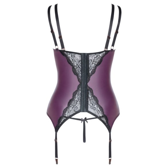 Cottelli Curves - čipkasti, korzetski donji veš set (ljubičasti)