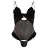 Cottelli - Baršunasti, podesivi crni body - 80B/M