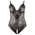 Cottelli Plus Size - čipkasti body - crna - XXL