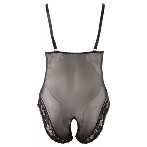 Cottelli Plus Size - čipkasti body - crna - XXXXL