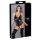 Cottelli Bondage - sjajni body s lisicama (crni) - XL