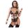 Cottelli Bondage - otvoreni body s lancima (crni) - XL