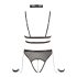 Cottelli Bondage - otvoreni body s lancima (crni) - XL