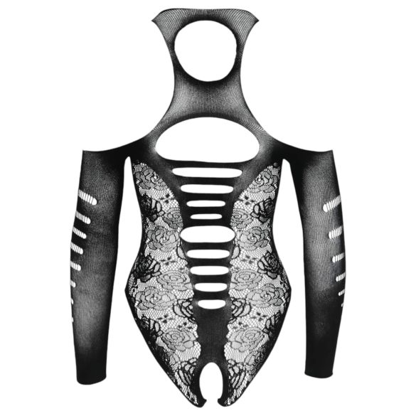 NO:XQSE - seksi bodi s mašnom - dugi rukavi - crna - S-L