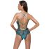 Cottelli - čipkasti otvoreni body s vezicama (zeleni) - XL