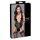 Cottelli Bondage - čipkasti body s ovratnikom - crni - XL