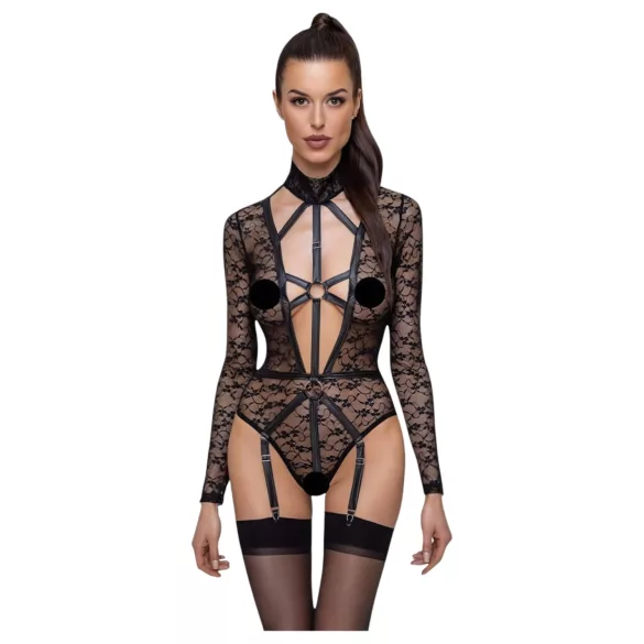 Cottelli - prozirni body s naramenicama - crni - M