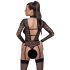 Cottelli - prozirni, remenasti body (crna) - M