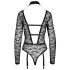 Cottelli - prozirni, remenasti body (crna) - M