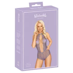 Kissable - čipkasti body s ovratnikom - ljubičasta - L/XL