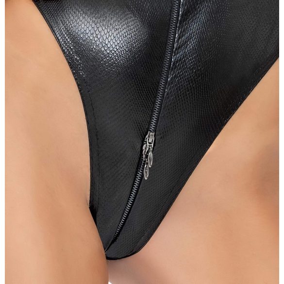 Noir - tijelo s uzorkom zmijske kože (crno) - XL