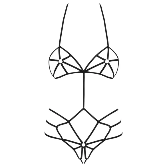 Obsessive - ukrasni body s remenjem - crna - S/M