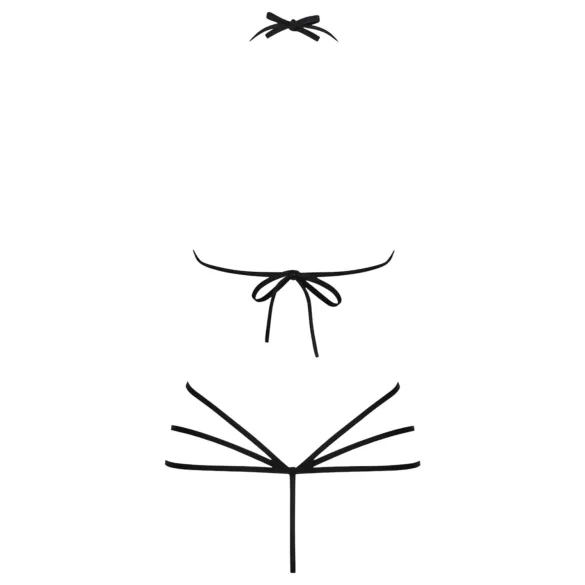 Obsessive - ukrasni body s remenjem - crna - S/M