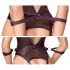Cottelli Bondage - otvoreni bodi i lisice za ruke - crna - L