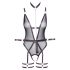 Cottelli Bondage - otvoreni body i lisice (crno) - L