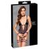 Cottelli Bondage - otvoreni body i lisice (crno) - L