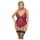 Cottelli Curves - body s čipkom i lancima - crvena - 2XL
