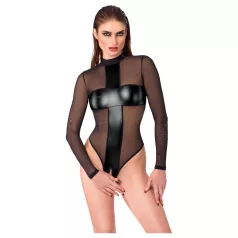 Noir - prozirni body s križem (crni) - M