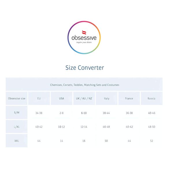 Obsessive - prozirna minihaljina i tanga - crna - L/XL